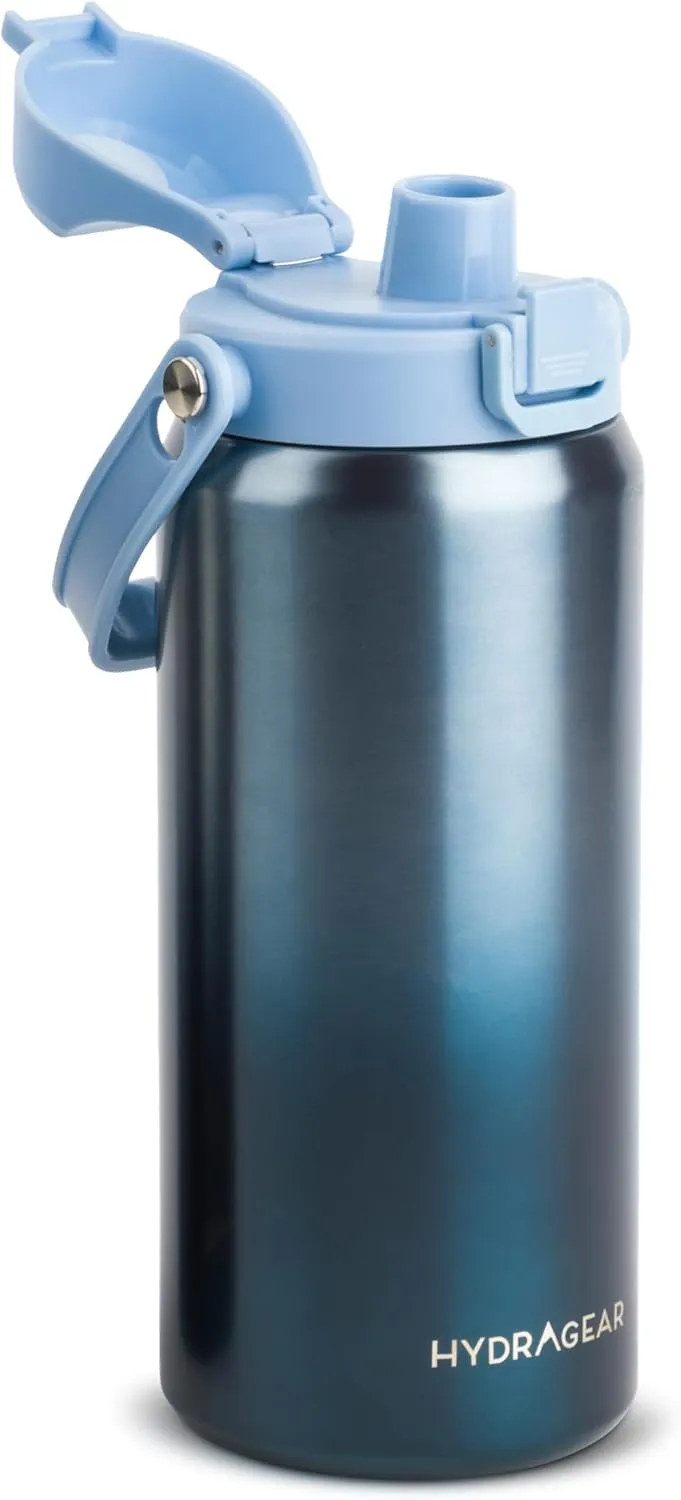 Alpine Insulated Stainless Steel Bottle with Leak-Proof Flip Lid - 40 Oz - Blue to Navy Ombre