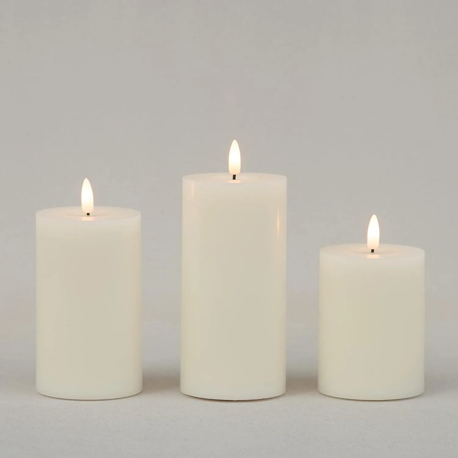 ANGELLOONG Flickering Flameless Candles with Remote, Real Wax Battery Operated Candles with Timer, Fake LED Pillar Candles for Wedding Holiday Farmhouse Home Decor, Ivory