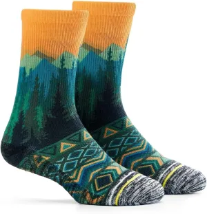 APRIME Men's Women's Hiking Crew Cushioned Socks for Trail Running, Cycling, Climbing, Fabric Made from Coffee Grounds