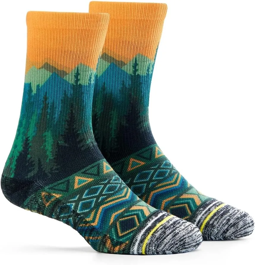 APRIME Men's Women's Hiking Crew Cushioned Socks for Trail Running, Cycling, Climbing, Fabric Made from Coffee Grounds