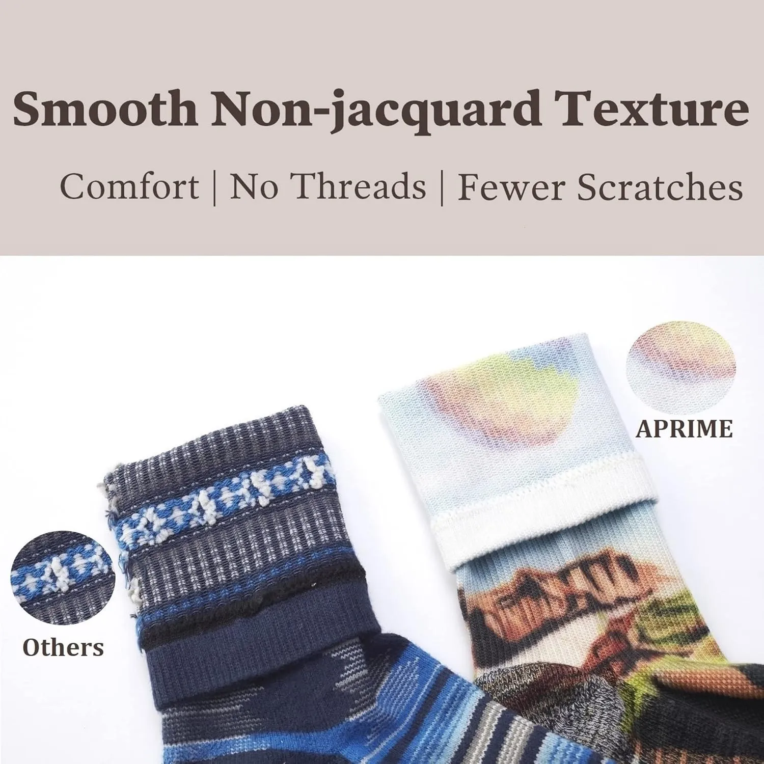 APRIME Men's Women's Hiking Crew Cushioned Socks for Trail Running, Cycling, Climbing, Fabric Made from Coffee Grounds
