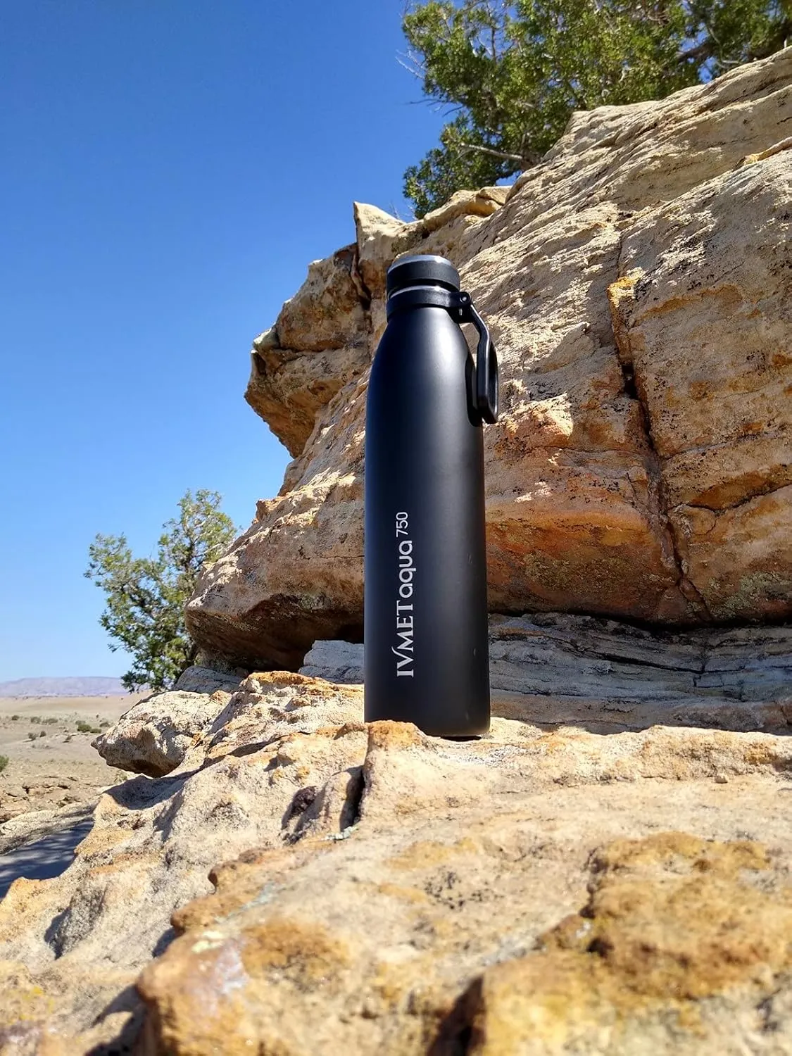 Aqua Stainless Steel Double Wall Vacuum Insulated Drinking Bottle Flask thermos Hydro Metal reusable Canteen for Sport Fitness Outdoor (Black Opal, 25.3 Oz/750 ml)