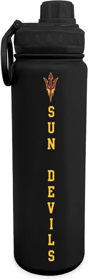 Arizona State Logo Water Bottle - Black Double Walled Stainless Steel 24 oz Keeps Drinks Cold or Hot