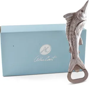 Arthur Court Cool Bottle Opener - Marlin Fish Design, Ideal Father's Day Gift for Men, Fishermen, Hunters - Stainless Steel Head, Easy Care, Comes in Gift Box