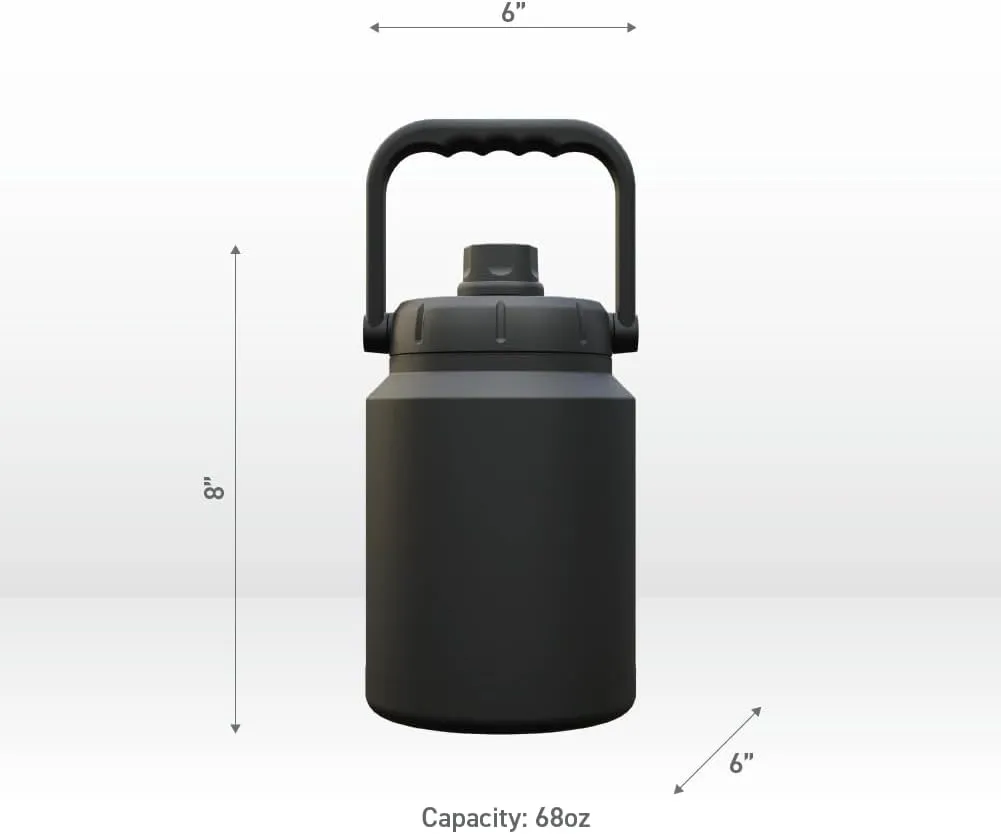 Asobu Mighty Stainless Steel Double Walled Insulated Jug 68 Ounces - Half Gallon (Midnight Marble)