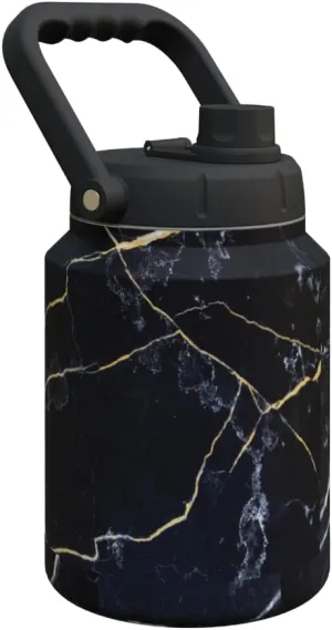Asobu Mighty Stainless Steel Double Walled Insulated Jug 68 Ounces - Half Gallon (Midnight Marble)