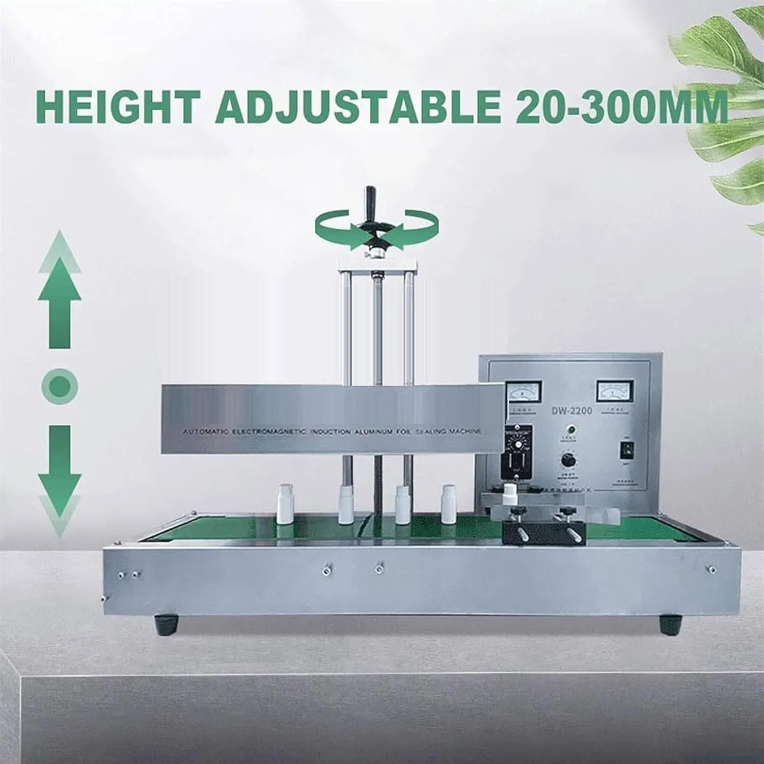 Automatic Aluminum Foil Sealing Machine Continuous Electromagnetic Induction Band Bag Sealer Plastic Bottle Cap Sealer Auto Continuous Sealing Machine (60mm 110V)