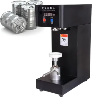 Automatic Can Sealing Machine, 180W Electric Cup Sealer Machine with Counter & LCD Display, 2.2” Dia. & 3.9”-7.9” Height,Black-110V