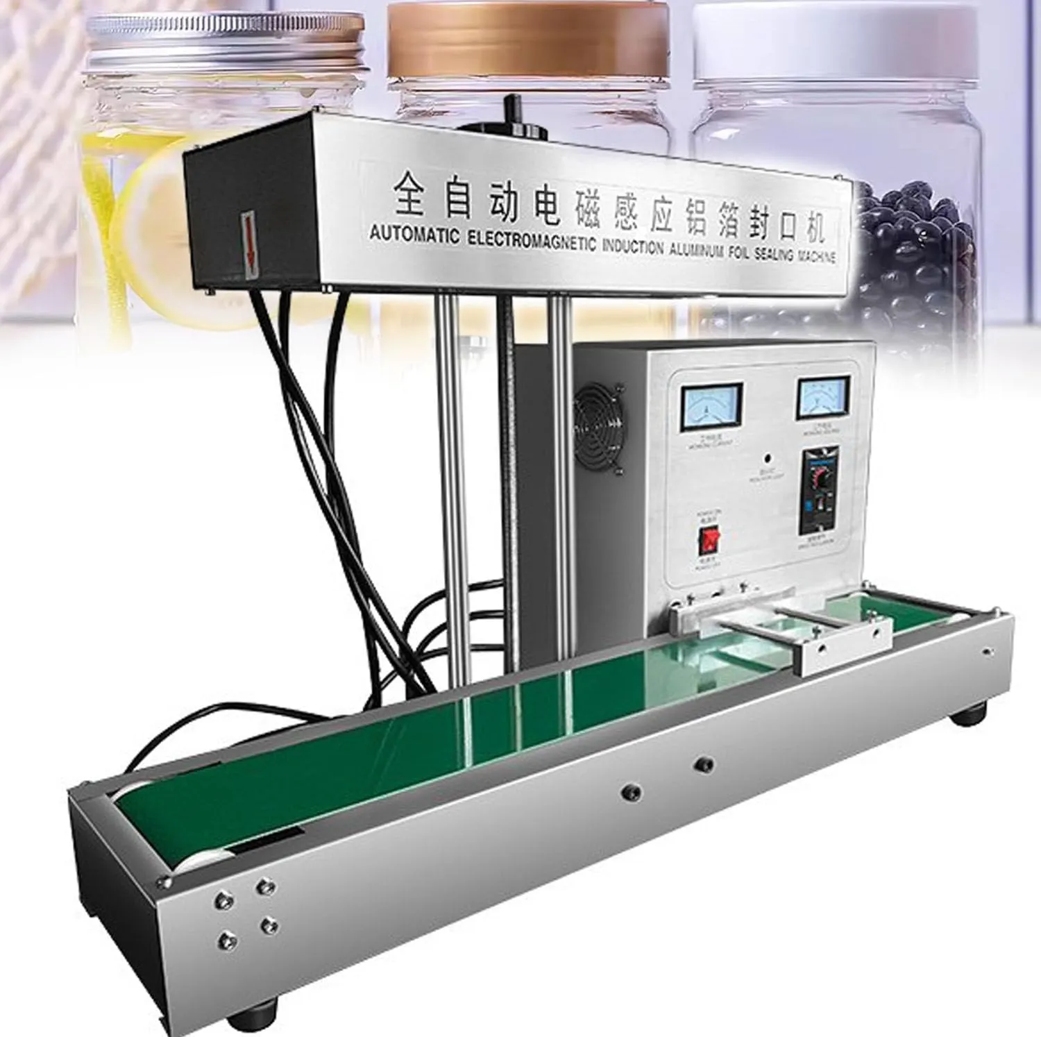 Automatic Continuous Sealing Machine for Aluminum Foil,Band Sealer,Electromagnetic Induction Band Bag Sealer,Adjustable Speed/Seal Width and Height,60-130mm