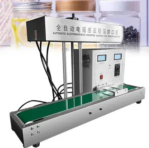 Automatic Continuous Sealing Machine for Aluminum Foil,Band Sealer,Electromagnetic Induction Band Bag Sealer,Adjustable Speed/Seal Width and Height,60-130mm