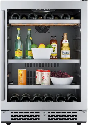 Avallon AWBC242SGRH 24 Inch Wide 14 Bottle Capacity and 82 Can Capacity Panel Ready Wine and Beverage Cooler