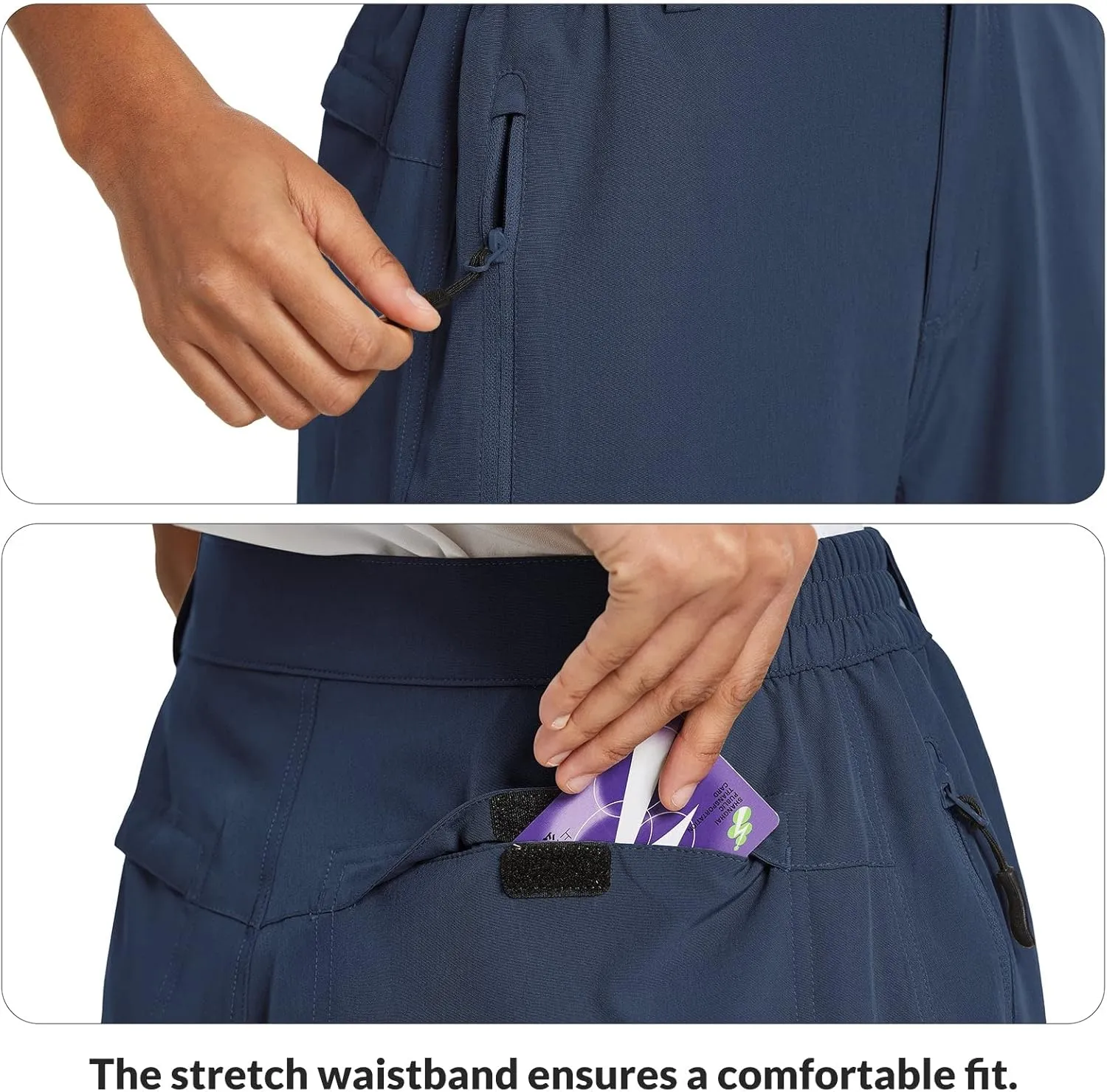 baleaf Women's Long Hiking Bermuda Shorts Quick Dry Summer Golf Shorts Lightweight with Pockets UPF 50  for Camping, Work