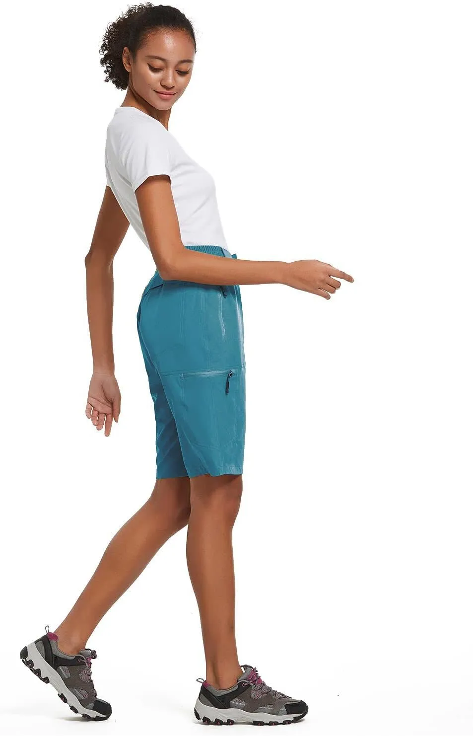 baleaf Women's Long Hiking Bermuda Shorts Quick Dry Summer Golf Shorts Lightweight with Pockets UPF 50  for Camping, Work