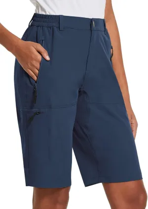 baleaf Women's Long Hiking Bermuda Shorts Quick Dry Summer Golf Shorts Lightweight with Pockets UPF 50  for Camping, Work