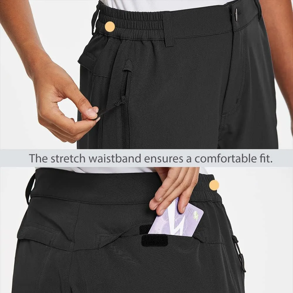 baleaf Women's Long Hiking Bermuda Shorts Quick Dry Summer Golf Shorts Lightweight with Pockets UPF 50  for Camping, Work