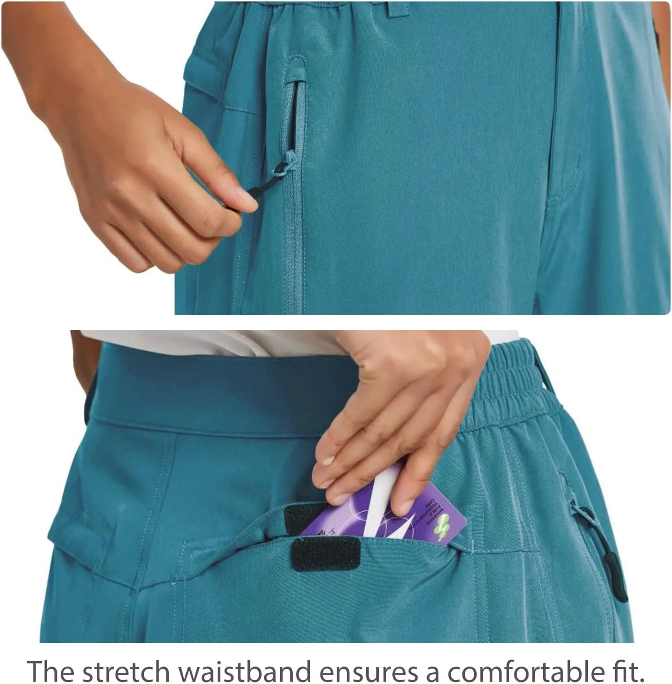 baleaf Women's Long Hiking Bermuda Shorts Quick Dry Summer Golf Shorts Lightweight with Pockets UPF 50  for Camping, Work