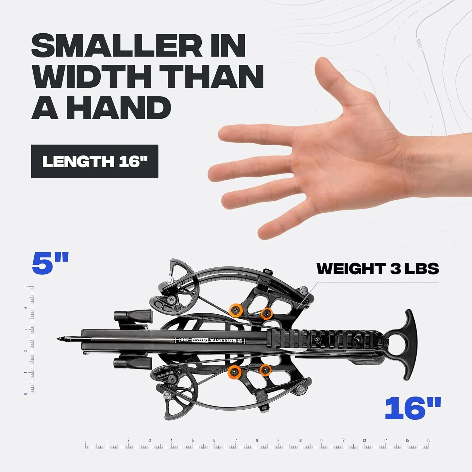 BALLISTA BAT Reverse Draw Compound Mini Crossbow - Crossbow for Hunting, Fishing and Target - Fast 340 fps, Powerful 150lbs, Lightweight 3lbs