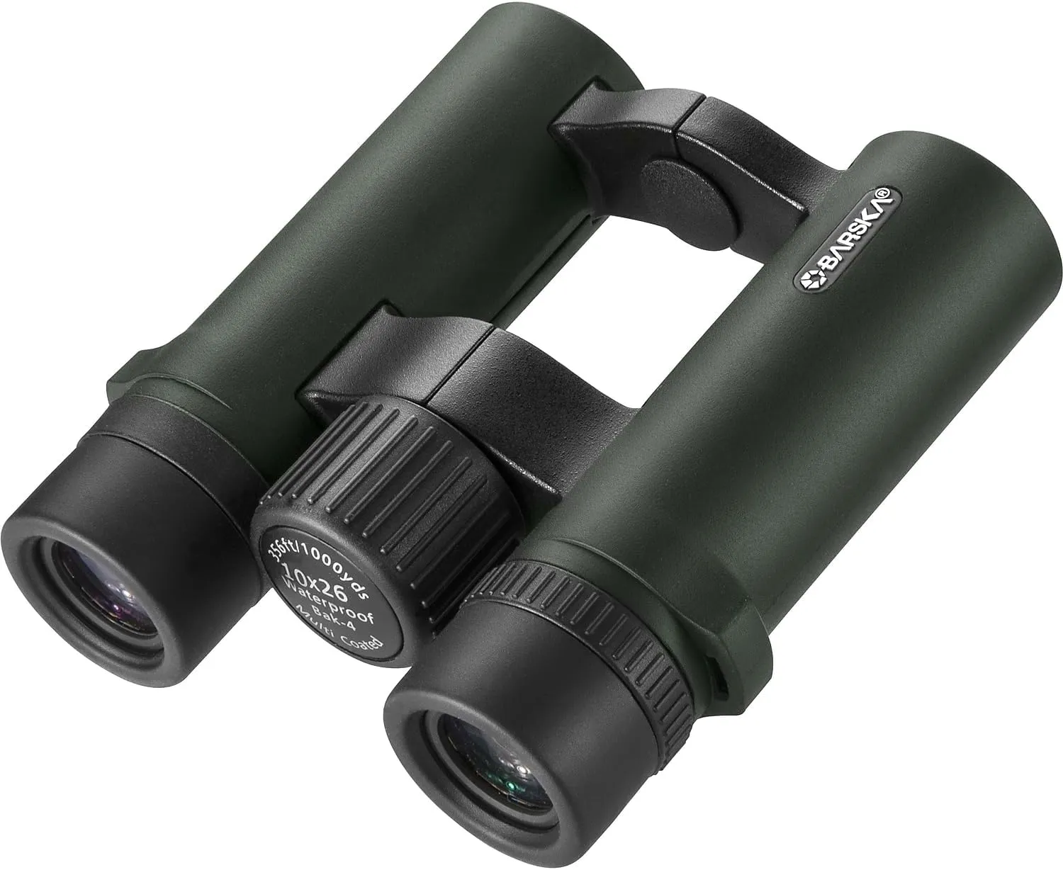 BARSKA AB12520 Air View 10x26 Waterproof Binoculars for Birding, Hiking, Sports, Theater, etc, Green