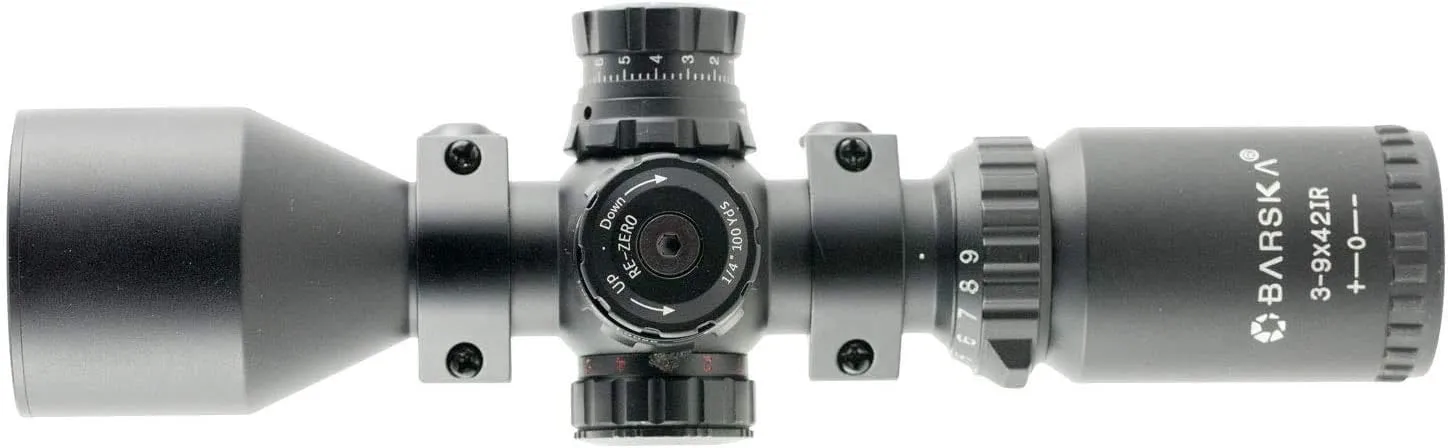 Barska Contour 3-9x42 Illuminated Reticle Compact Rifle Pistol Scope for Hunting & Range Shooting