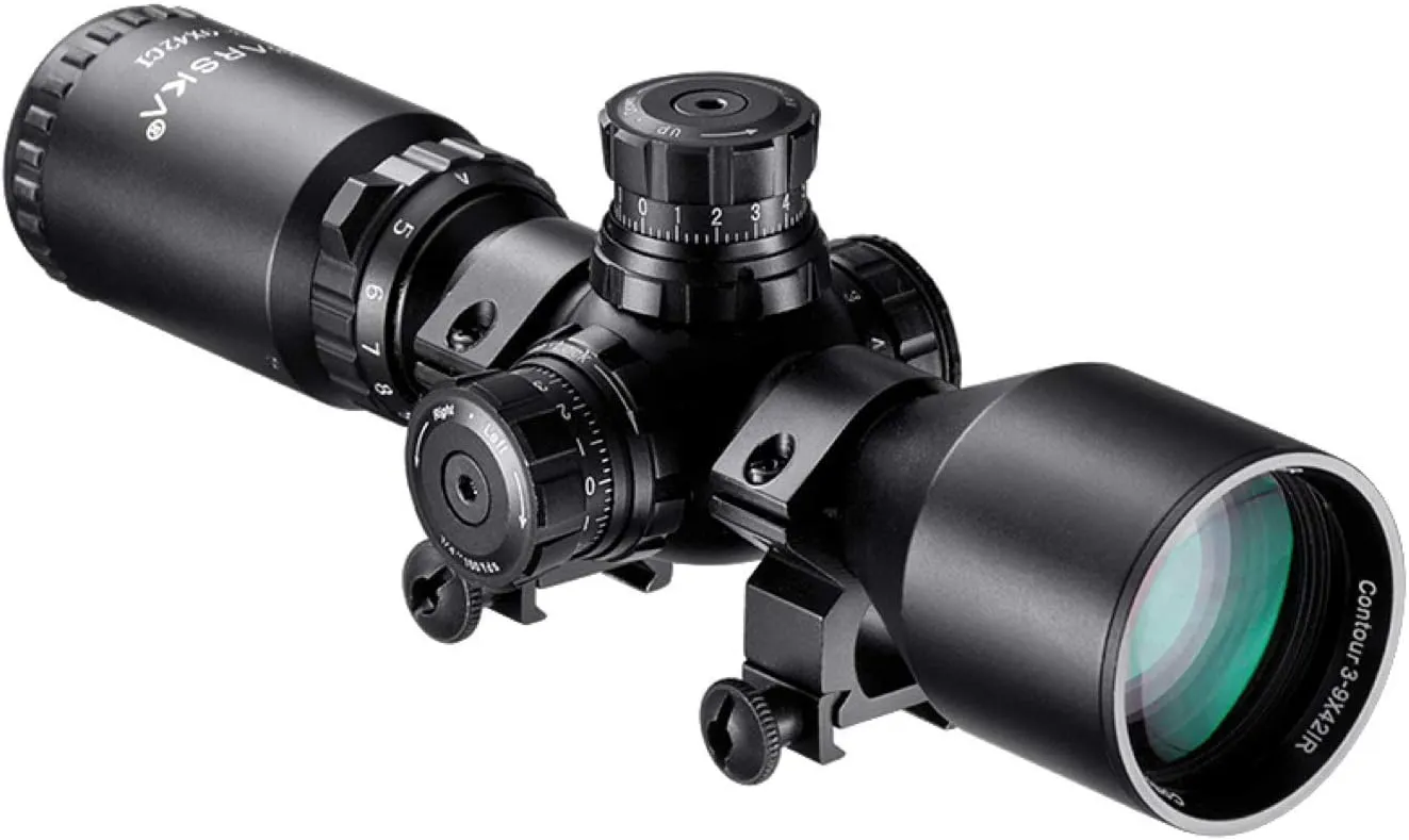 Barska Contour 3-9x42 Illuminated Reticle Compact Rifle Pistol Scope for Hunting & Range Shooting