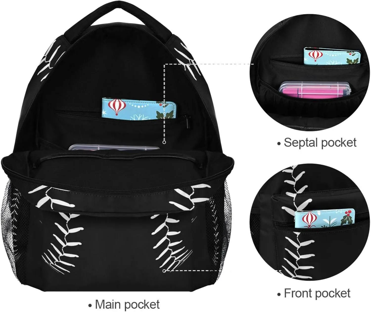 Baseball Sport Softball Backpack Girls Boys Elementary Middle School Backpack Bookbag for Girls Boys Kids Teen Back to School Book Bag Gifts for 2nd 3rd 4th 5th 6th Grade Students