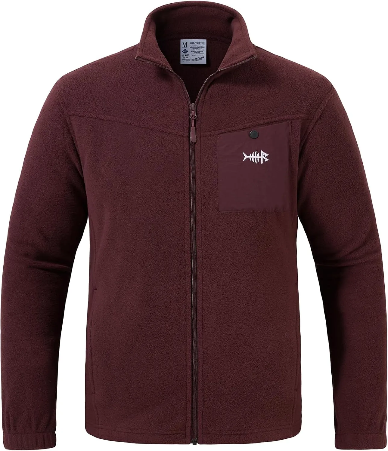 BASSDASH AllDay Men’s Full Zip Fleece Jacket Soft Sweatshirt Breathable Mid-Weight Polar Fleece Winter Coat with Pockets