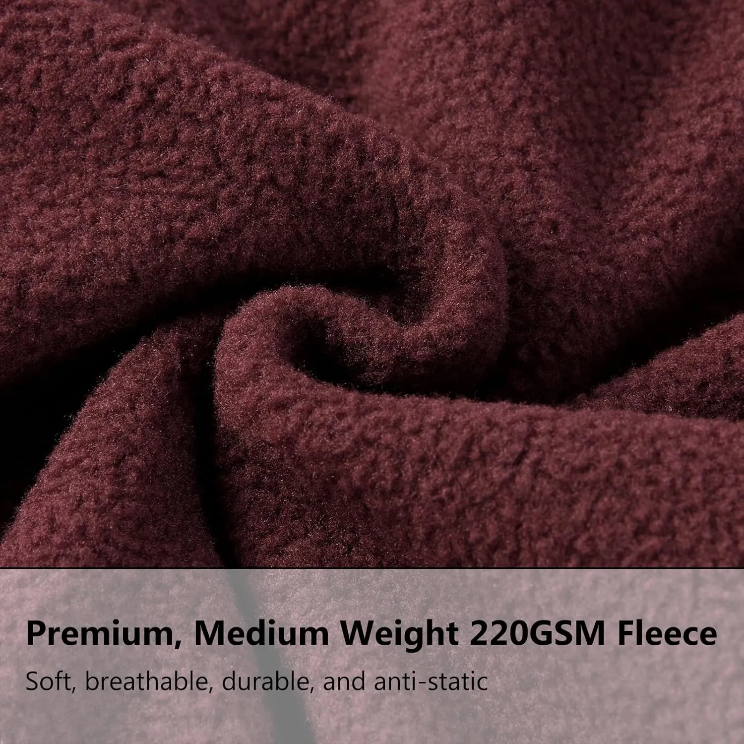 BASSDASH AllDay Men’s Full Zip Fleece Jacket Soft Sweatshirt Breathable Mid-Weight Polar Fleece Winter Coat with Pockets