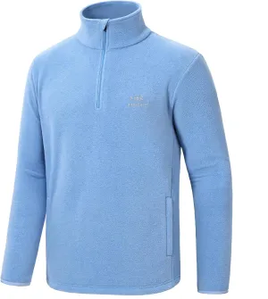 BASSDASH Men's Quarter Zip Jacket Mid Weight Polar Fleece Pullover Outdoor Warm Breathable Long Sleeve Sweatshirt