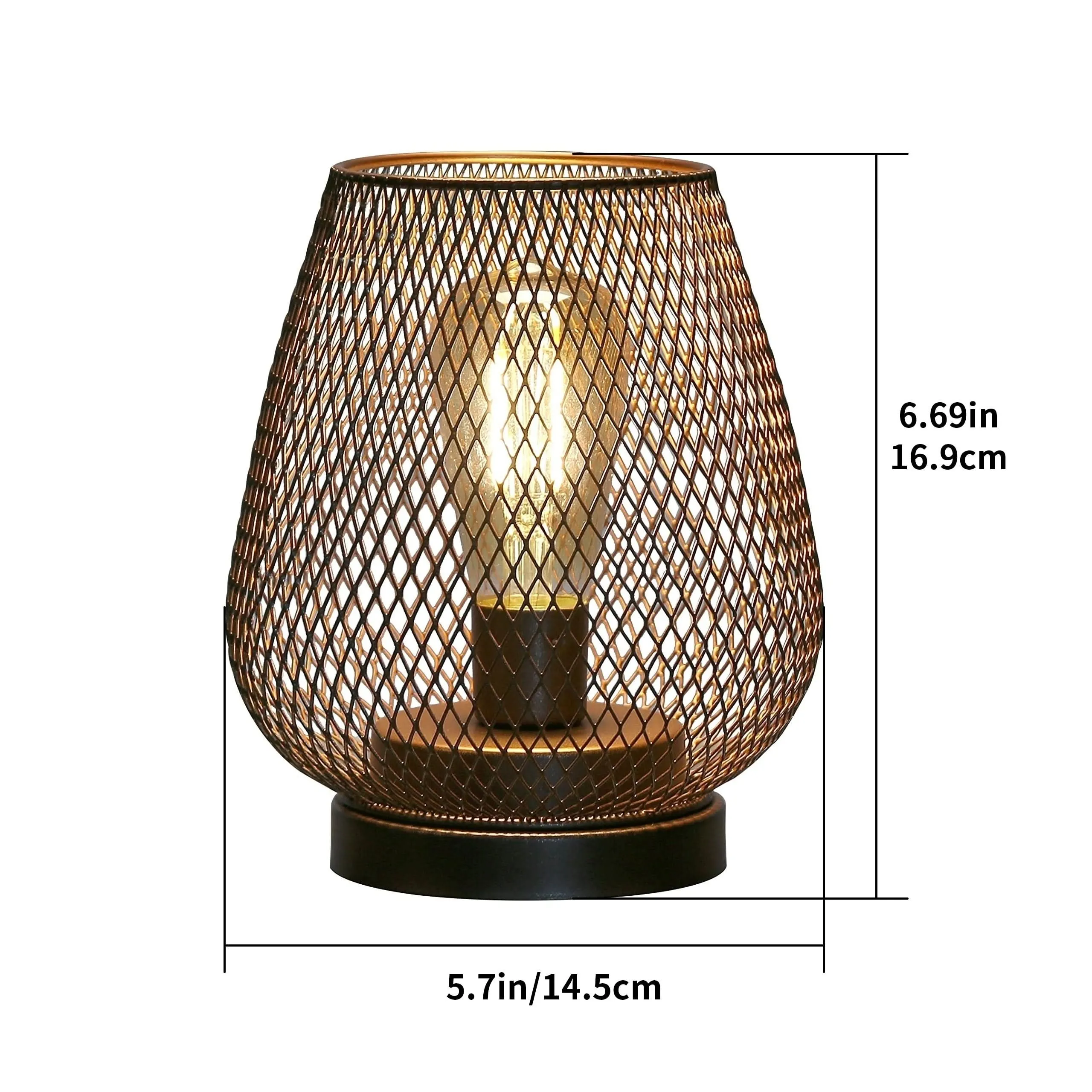 Battery-Powered LED Metal Cage Lantern, 1/2 Pack