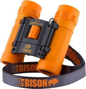 BeBison Binoculars for Kids - 8x21 High Resolution Real Optics - Compact Folding Shockproof Kids Binoculars for Bird Watching - Spy Games - Outdoor Play for Boys and Girl