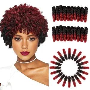 BECUS 3Packs 10inch Crochet Braids Hair for Black Women Synthetic Short Braiding Diameter (8mm) Tapered Cut Jamaican Jumpy Wand Hair (#1B Natural Black/BUG)