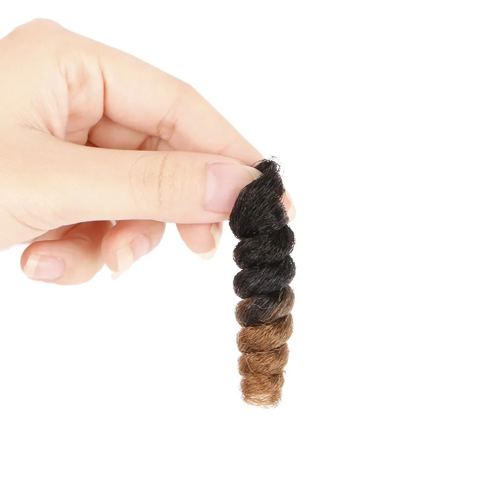 BECUS 3packs Crochet Braids Synthetic Braiding African Hair 10inch 8mm 20 Roots/Packs(Black to Blonde #1B/27)