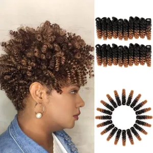 BECUS 3packs Crochet Braids Synthetic Braiding African Hair 10inch 8mm 20 Roots/Packs(Black to Blonde #1B/27)