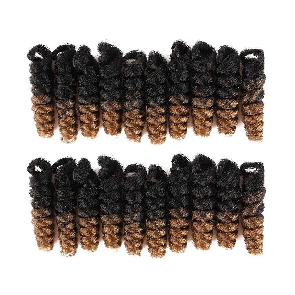 BECUS 3packs Crochet Braids Synthetic Braiding African Hair 10inch 8mm 20 Roots/Packs(Black to Blonde #1B/27)
