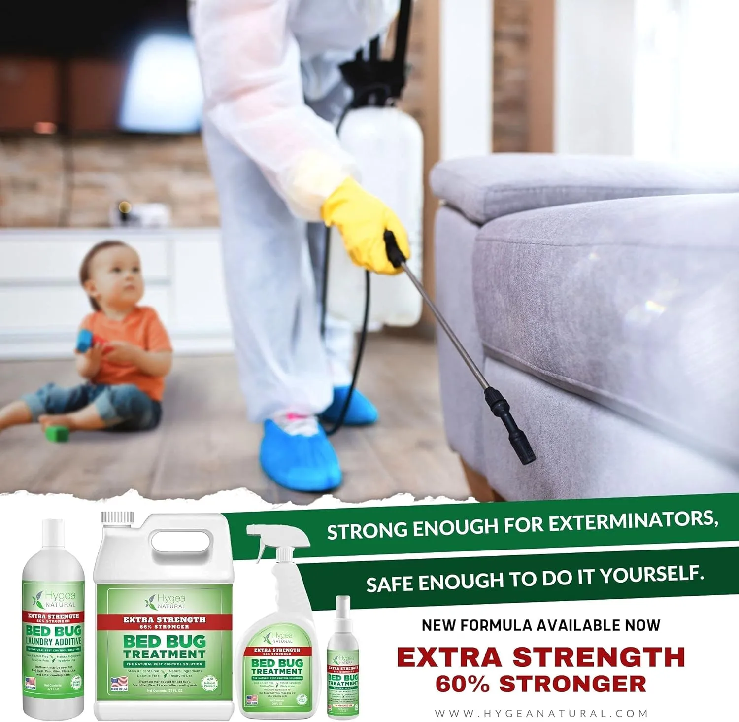 Bed Bug & Lice Extra Strength Elimination Duo - Includes 24 oz Lice & Bed Bug Spray & 32 oz Laundry Additive - environmentally responsible Formula - Pest Control for Home & Travel