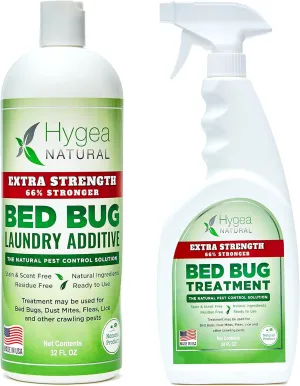 Bed Bug & Lice Extra Strength Elimination Duo - Includes 24 oz Lice & Bed Bug Spray & 32 oz Laundry Additive - environmentally responsible Formula - Pest Control for Home & Travel