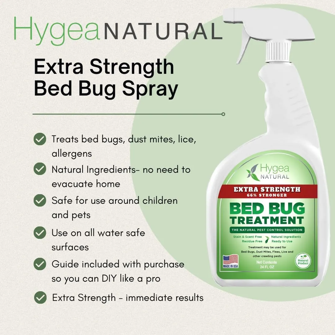 Bed Bug & Lice Extra Strength Elimination Duo - Includes 24 oz Lice & Bed Bug Spray & 32 oz Laundry Additive - environmentally responsible Formula - Pest Control for Home & Travel