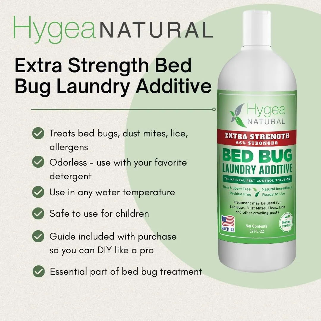 Bed Bug & Lice Extra Strength Elimination Duo - Includes 24 oz Lice & Bed Bug Spray & 32 oz Laundry Additive - environmentally responsible Formula - Pest Control for Home & Travel