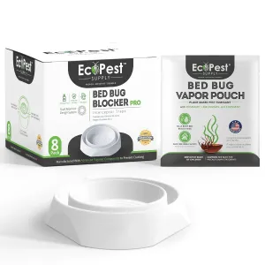 Bed Bug Vapor Pouch, Bed Bug Blocker (Pro) Interceptor Traps - 8 Pack (White) | Bed Bug Detection and Treatment Kit | Indoor Bed Bug Killer and Monitoring