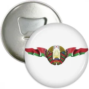 Belarus Flag National Emblem Bottle Opener Fridge Magnet Emblem Multifunction Badge