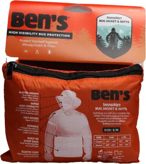 Ben's InvisiNet Bug Jacket & Mitts - Durable & Comfortable Insect Protection for Outdoor Activities - Fine Mesh Bug Net