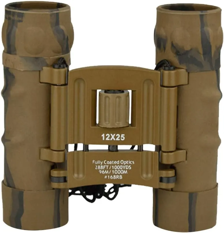 BESPORTBLE 12x25 Small Pocket Binoculars Adults Binocular for Bird Watching Concert Theater Opera Travel Outdoor Sport Games (Camouflage)