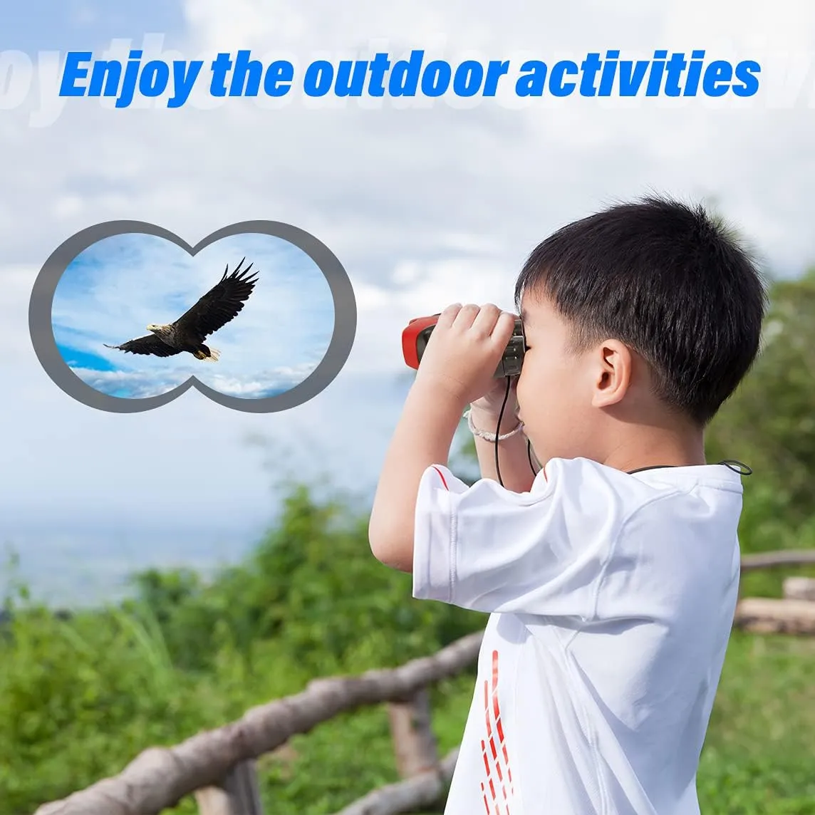 Best Easter Gifts for Teen Girl, VNVDFLM Compact Shock Proof Telescope for Kids Toy for 3-12 Year Old Boys Girls to Bird Watching or Hiking, Birthday Presents for 7 Year Old Boys (Red)