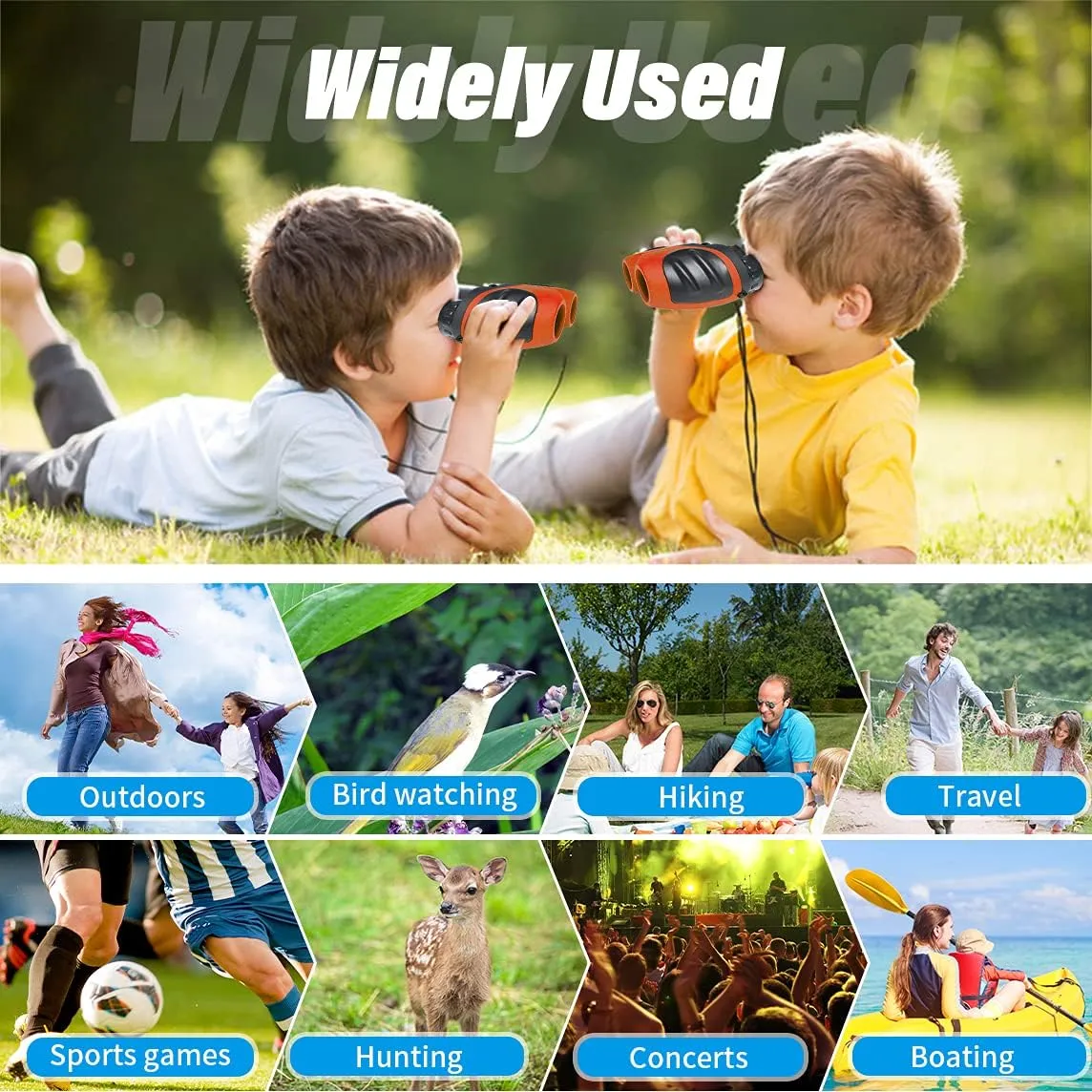Best Toys for 4-9 Years Old Boys, VNVDFLM Binoculars Toys for Kids, 8x21 Compact Telescope Gifts for Children to Wildlife and Theater, Easter for Girls Age 3-8 (Orange)