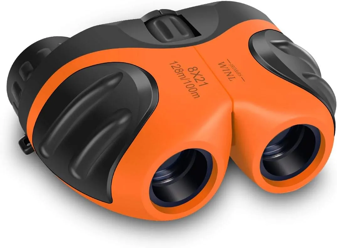 Best Toys for 4-9 Years Old Boys, VNVDFLM Binoculars Toys for Kids, 8x21 Compact Telescope Gifts for Children to Wildlife and Theater, Easter for Girls Age 3-8 (Orange)