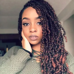 Beyond Beauty 90strands 8 Inch Fluffy Spring Twists Braiding, Crochet Braids Bomb Twist Crochet Hair for Black Women(T1B 350)