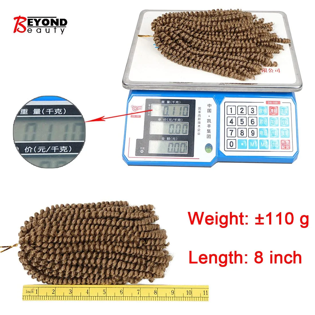 Beyond Beauty Spring Twist Crochet Hair 90strands 8 Inch Fluffy Spring Twists Braiding,Spring Twist Crochet Braids Bomb Twist Crochet Hair for Black Women (#27)