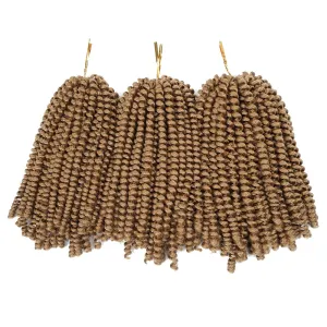 Beyond Beauty Spring Twist Crochet Hair 90strands 8 Inch Fluffy Spring Twists Braiding,Spring Twist Crochet Braids Bomb Twist Crochet Hair for Black Women (#27)