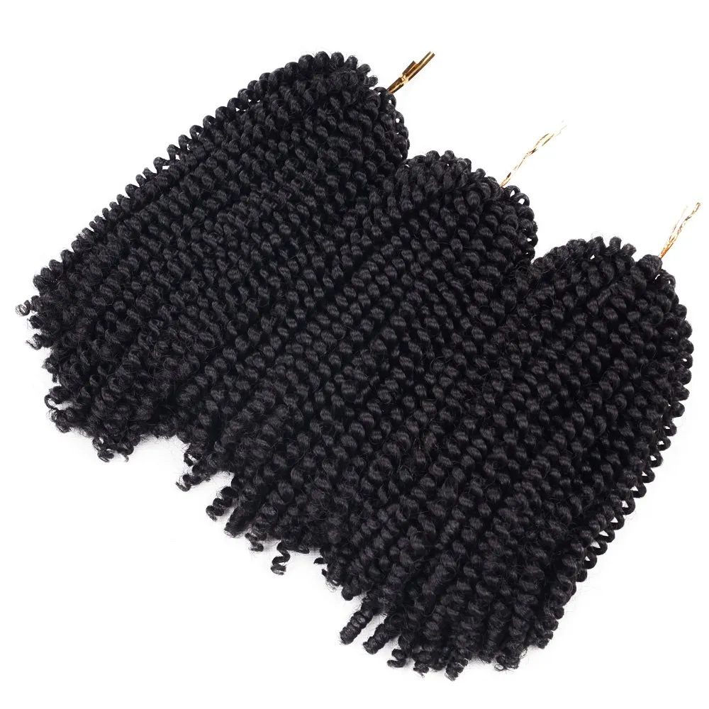Beyond Beauty Spring Twist Crochet Hair 90strands 8 Inch Fluffy Spring Twists Braiding,Spring Twist Crochet Braids Bomb Twist Crochet Hair for Black Women(#2)