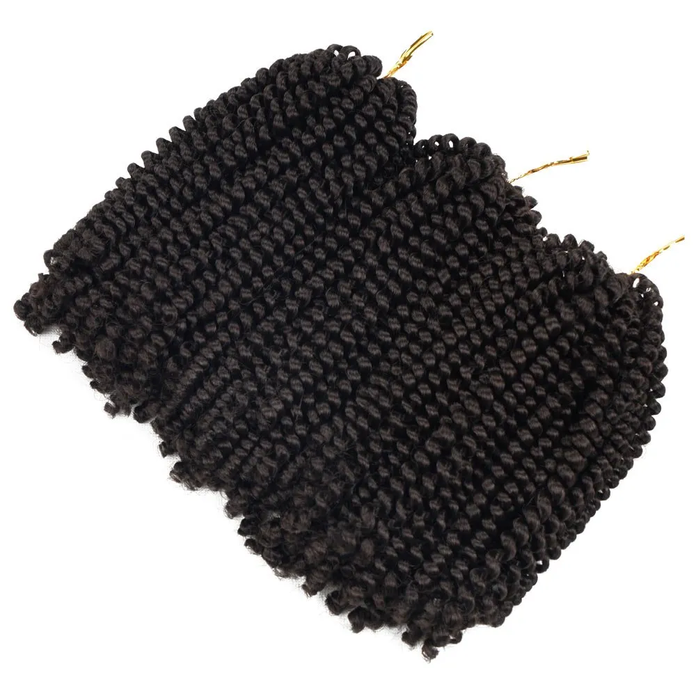 Beyond Beauty Spring Twist Crochet Hair 90strands 8 Inch Fluffy Spring Twists Braiding,Spring Twist Crochet Braids Bomb Twist Crochet Hair for Black Women(#4)